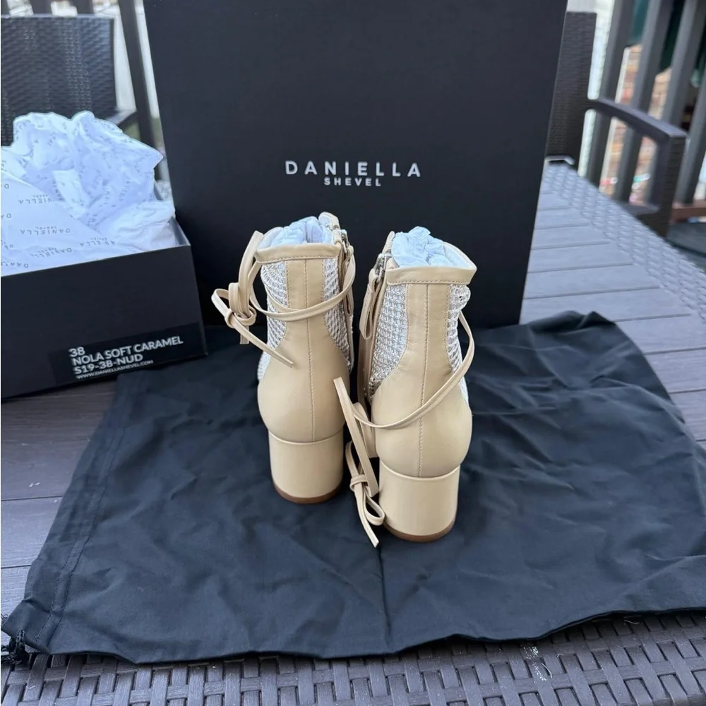 Daniella Shevel Nola Soft Caramel Mesh Heels - Picture 2 of 3